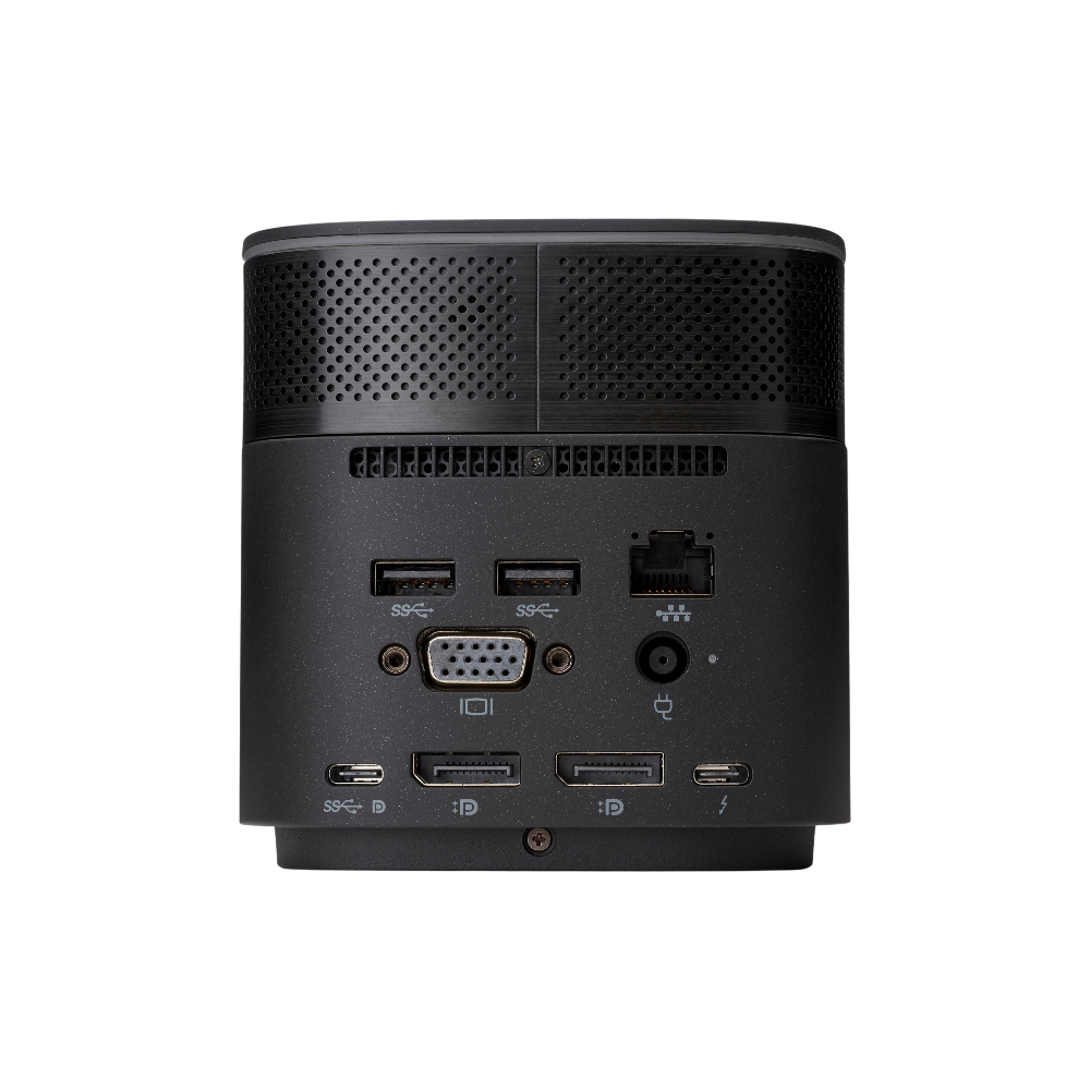 HP Thunderbolt Dock 120W G2 kaiutin käytetty telakointiasema takaata